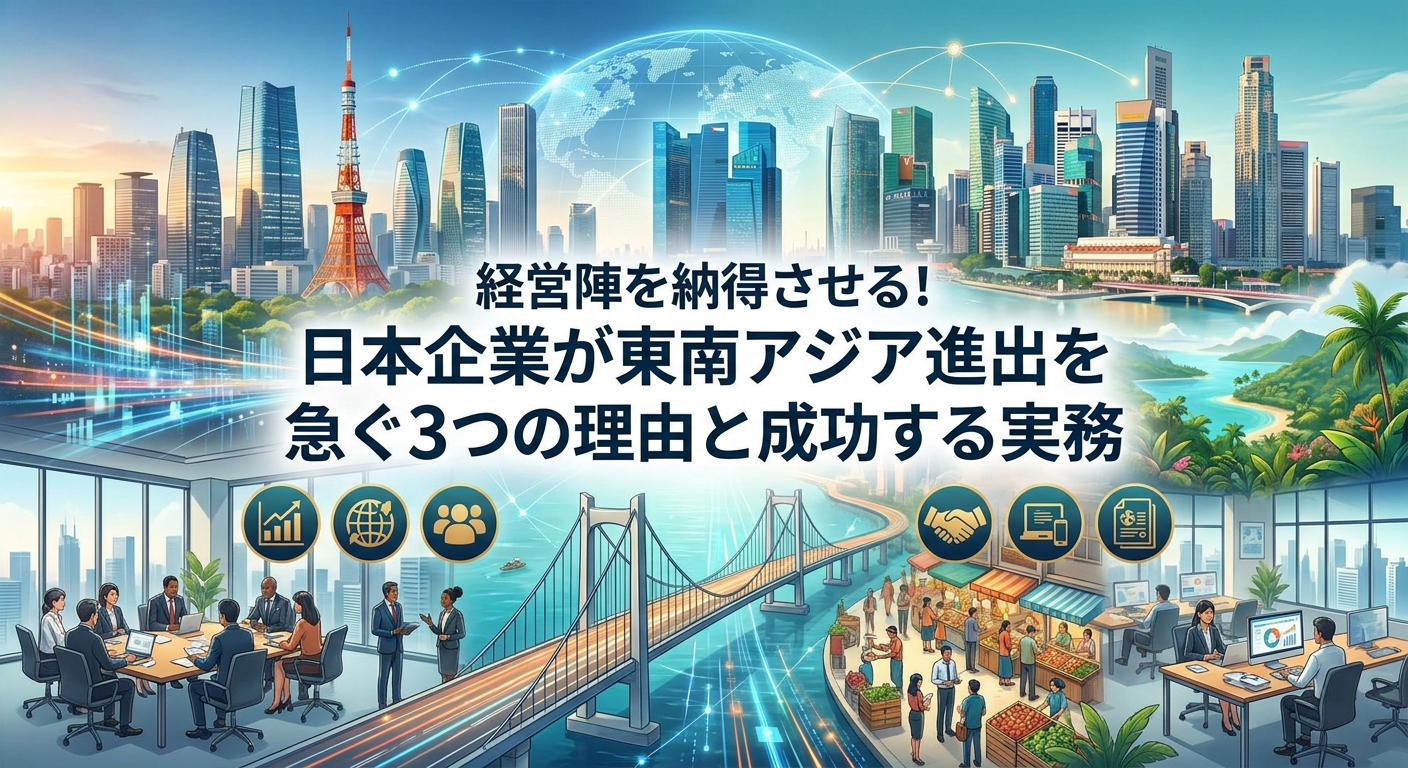 経営陣を納得させる！日本企業が東南アジア進出を急ぐ3つの理由と成功する実務