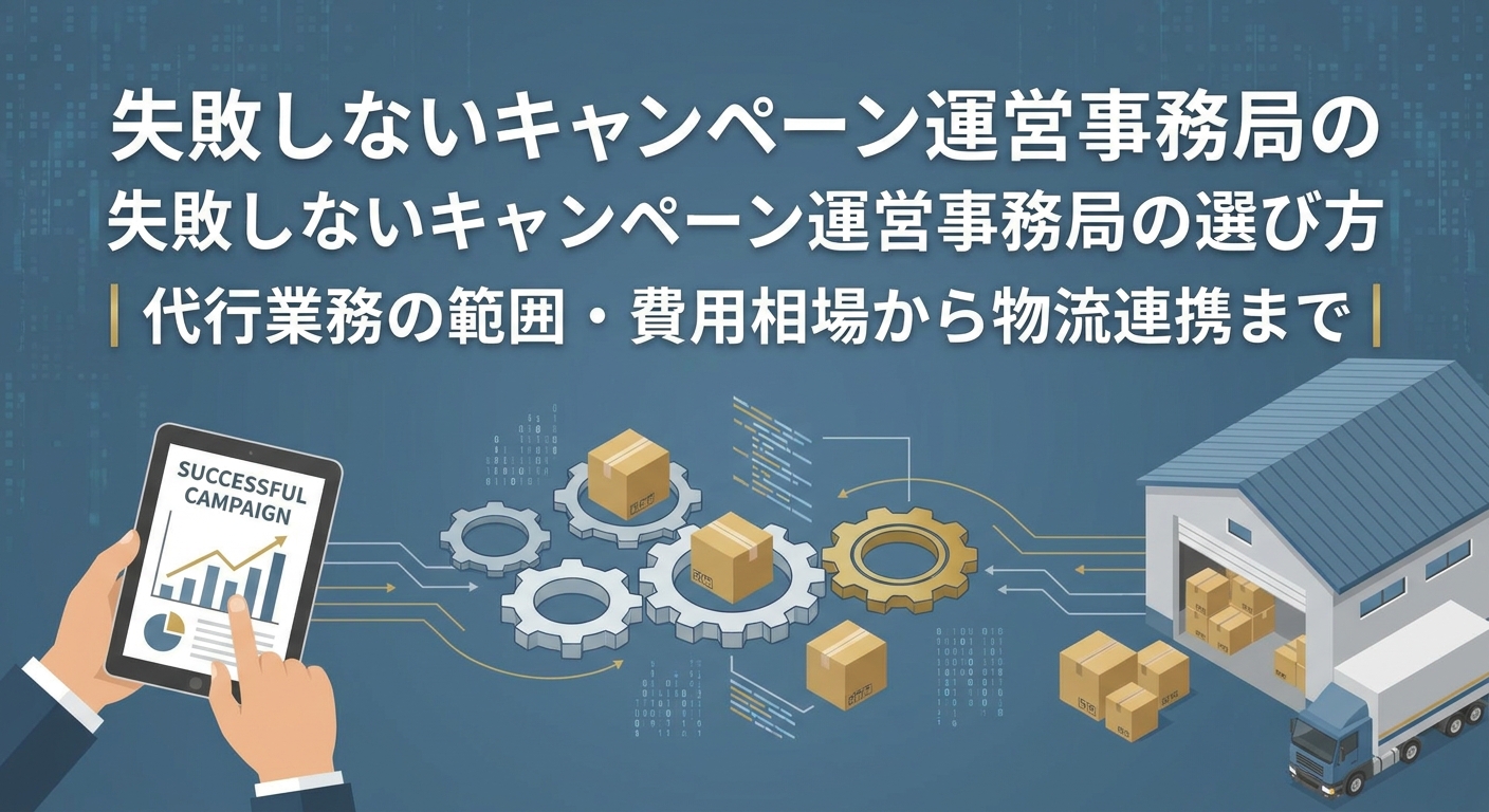 失敗しないキャンペーン運営事務局の選び方｜代行業務の範囲・費用相場から物流連携まで